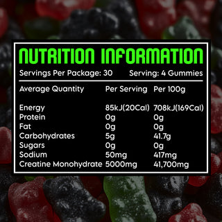 NUTRIGLAM Creatine Monohydrate Gummies 5000mg Watermelon